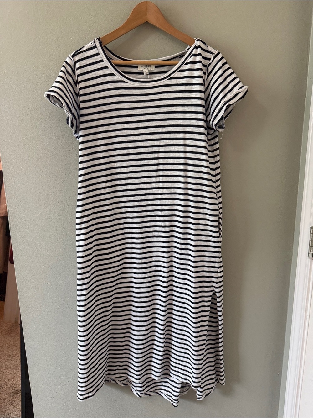 Striped Navy and White T-Shirt Dress